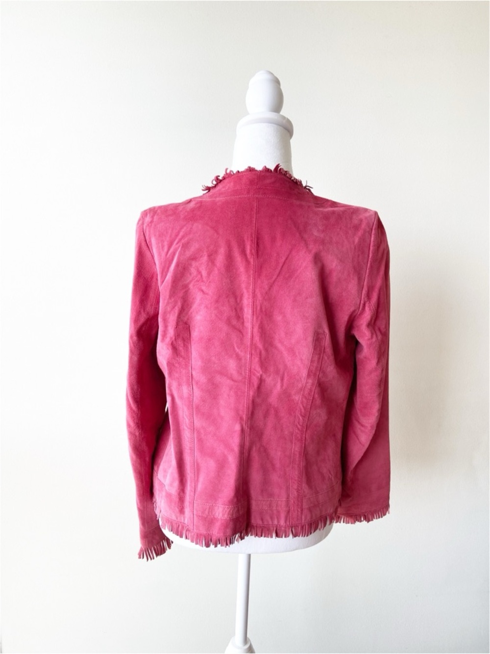Zazee Pink Genuine Leather Fringe Jacket Size S - Picture 4 of 7